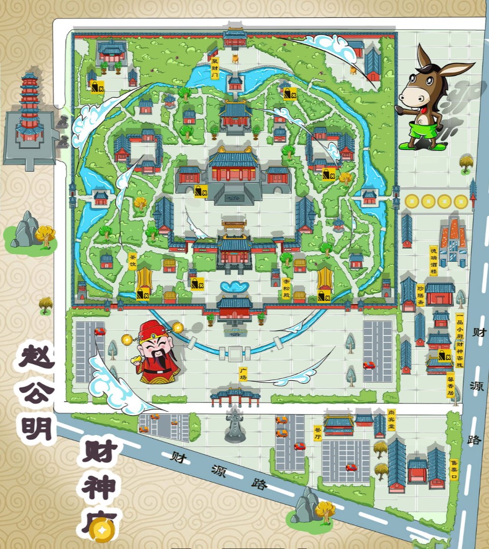 清江浦寺庙类手绘地图
